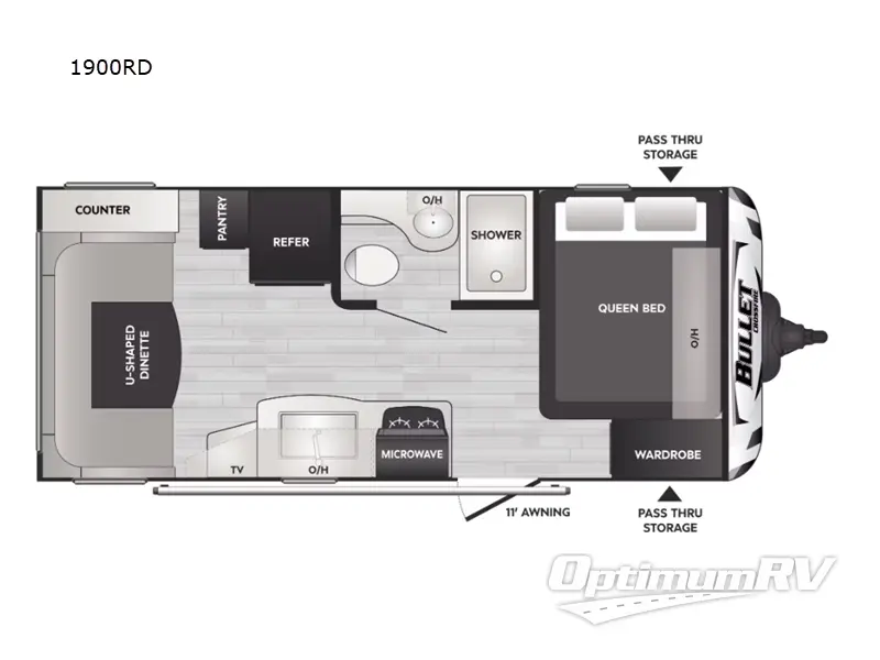 2024 Keystone Bullet Crossfire Single Axle 1900RD RV Floorplan Photo