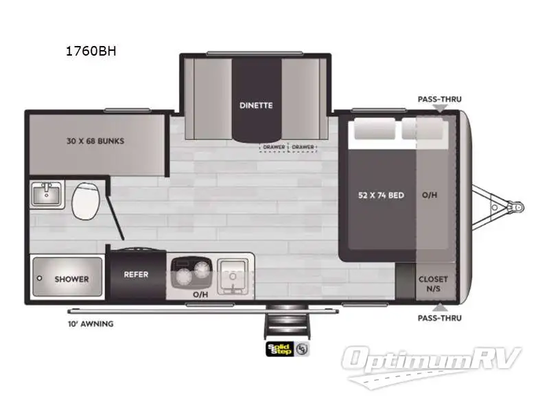 2022 Keystone Springdale Mini 1760BH RV Floorplan Photo