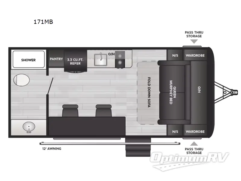 2025 Keystone Hideout Sport Single Axle 171MB RV Floorplan Photo