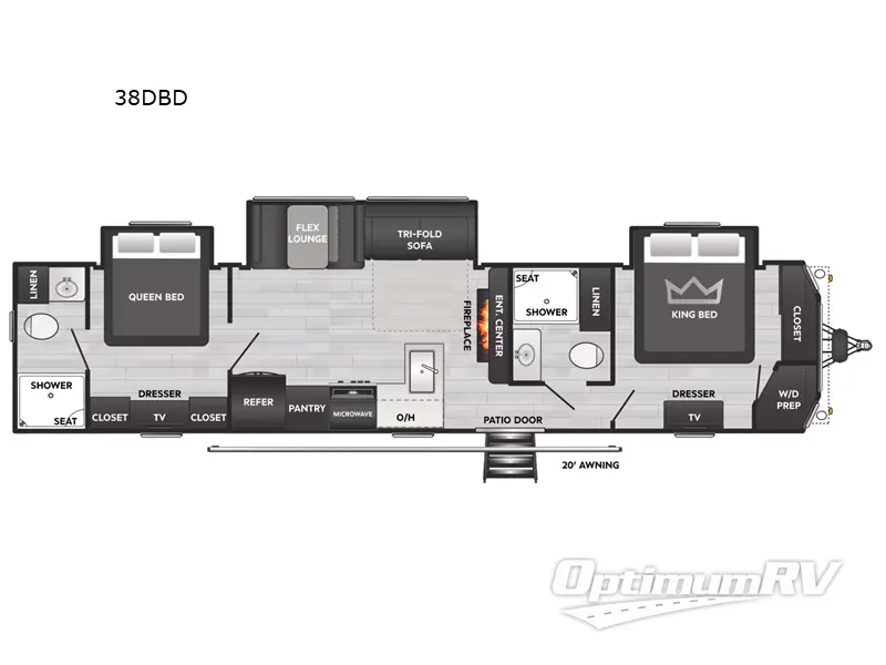 2025 Keystone Hideout 38DBD RV Floorplan Photo