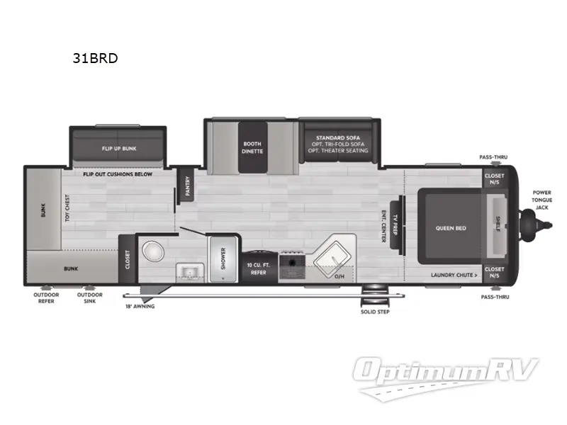 2025 Keystone Hideout 31BRD RV Floorplan Photo