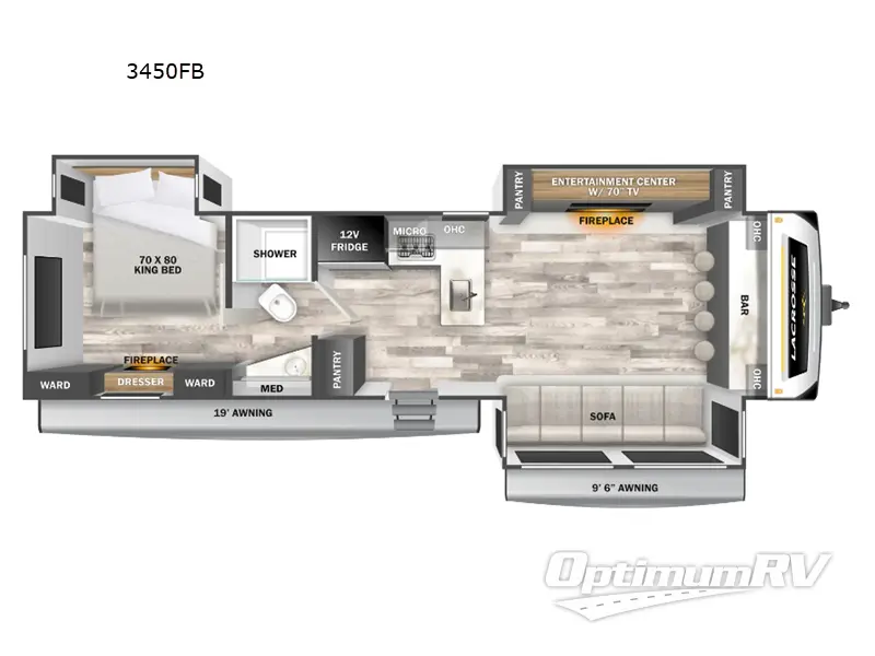 2025 Prime Time LaCrosse 3450FB RV Floorplan Photo