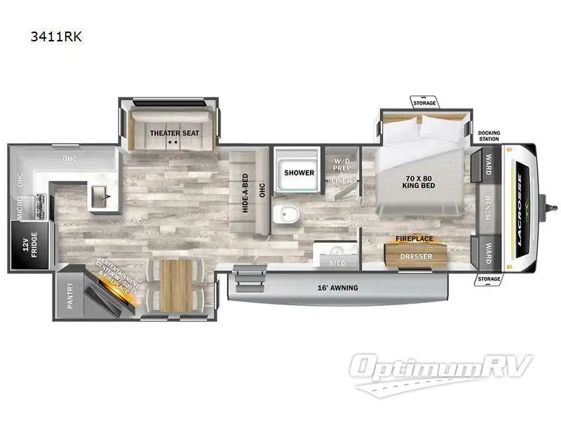 2025 Prime Time LaCrosse 3411RK RV Floorplan Photo