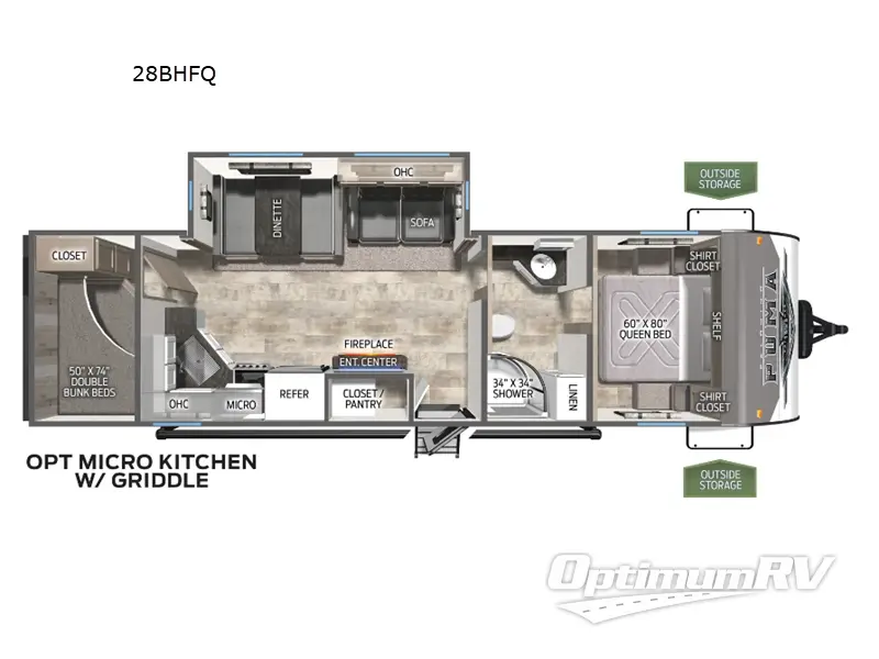 2025 Palomino Puma 28BHFQ RV Floorplan Photo