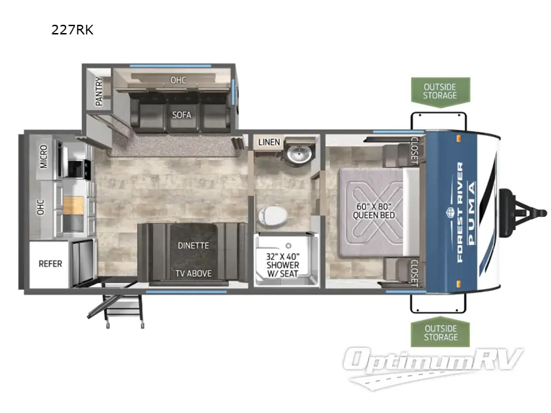 2025 Palomino Puma 227RK RV Floorplan Photo