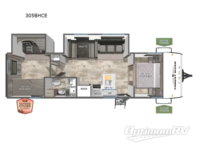 2025 Palomino Puma Camping Edition 305BHCE RV Floorplan Photo