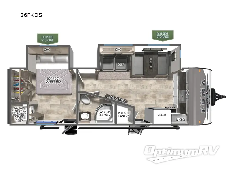 2025 Palomino Puma 26FKDS RV Floorplan Photo