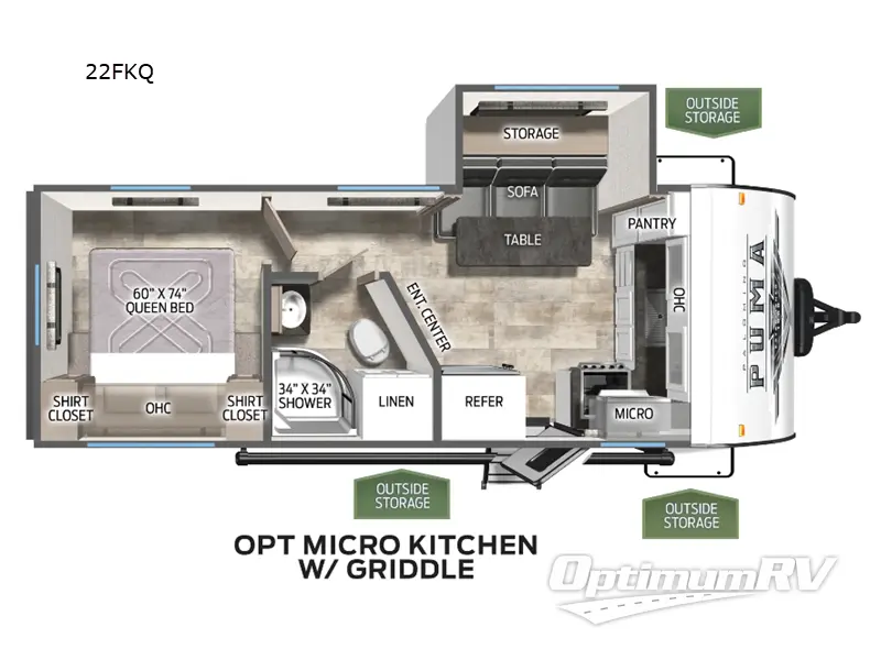 2025 Palomino Puma 22FKQ RV Floorplan Photo