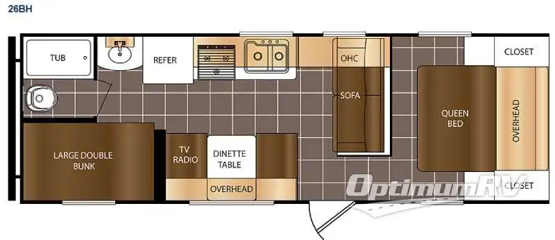 2016 Prime Time Avenger 26BH RV Floorplan Photo