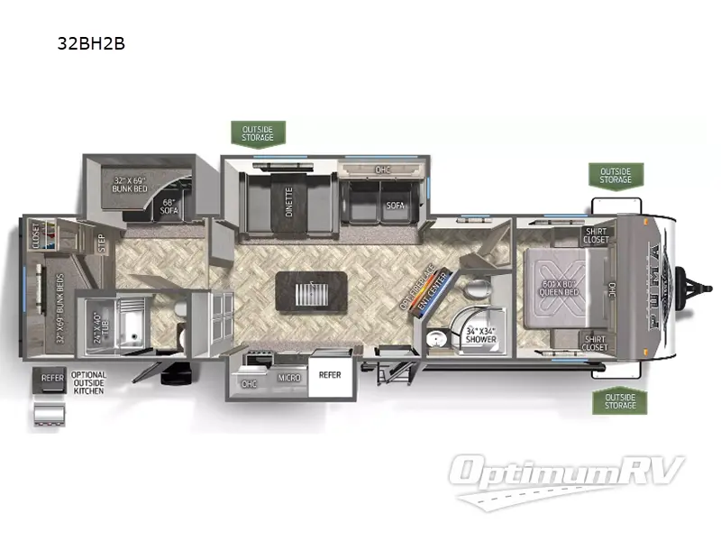 2024 Palomino Puma 32BH2B RV Floorplan Photo