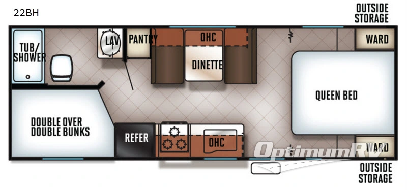 2018 Forest River Cherokee Grey Wolf 274DBH RV Floorplan Photo