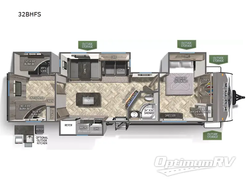 2024 Palomino Puma 32BHFS RV Floorplan Photo