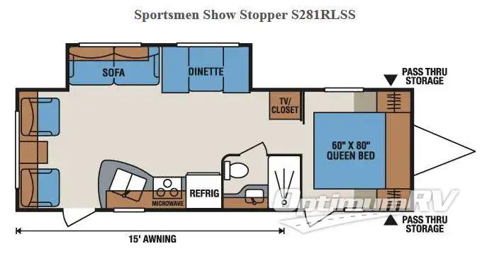 2015 KZ Sportsmen Show Stopper S281RLSS RV Floorplan Photo