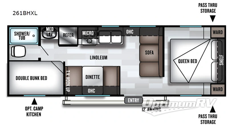 2019 Forest River Salem Cruise Lite 261BHXL Floorplan Photo