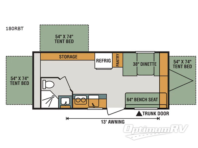 2018 KZ SPORTSMEN CLASSIC 180RBT RV Floorplan Photo