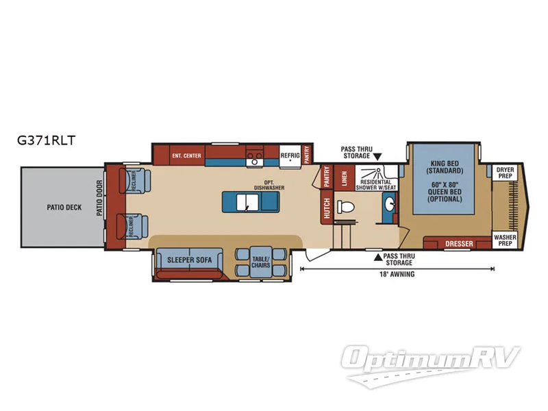 2018 KZ Durango Gold G371RLT RV Floorplan Photo