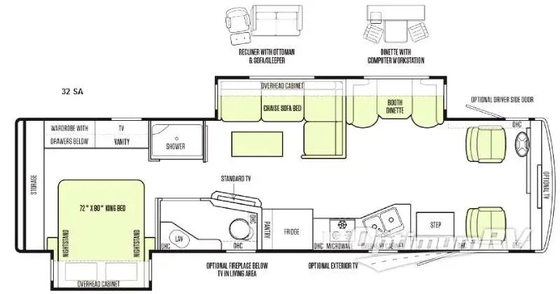 2015 Tiffin Allegro 32 SA RV Floorplan Photo