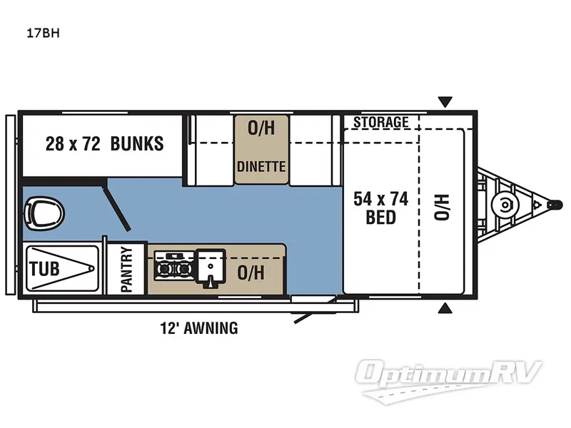 2023 Coachmen Clipper Ultra-Lite 17BH RV Floorplan Photo