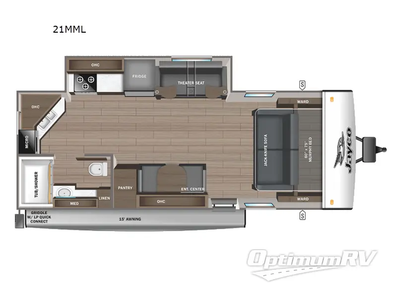 2024 Jayco Jay Feather 21MML RV Floorplan Photo