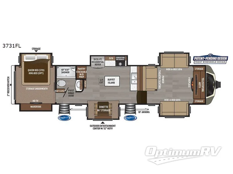 2018 Keystone Montana 3731FL RV Floorplan Photo