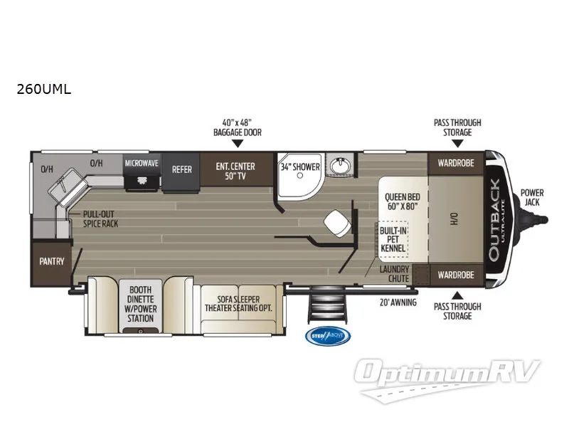 2019 Keystone Outback Ultra Lite 260UML Floorplan Photo