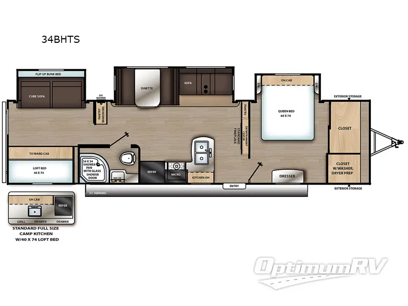 2023 Forest River Aurora 34BHTS RV Floorplan Photo