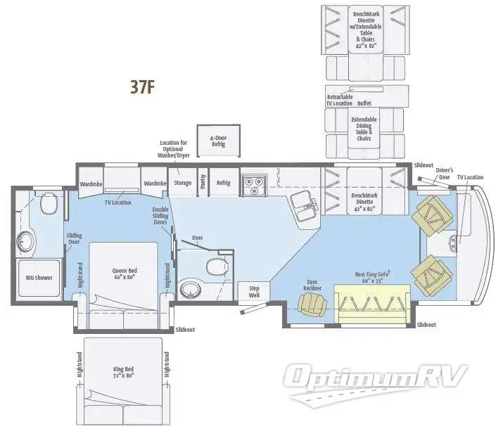 2013 Winnebago Adventurer 37F RV Floorplan Photo