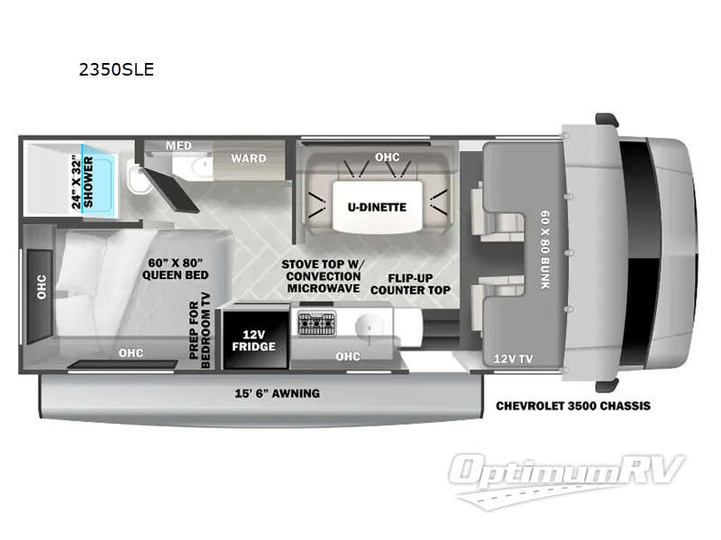 2023 Forest River Sunseeker LE 2350SLE Chevy RV Floorplan Photo