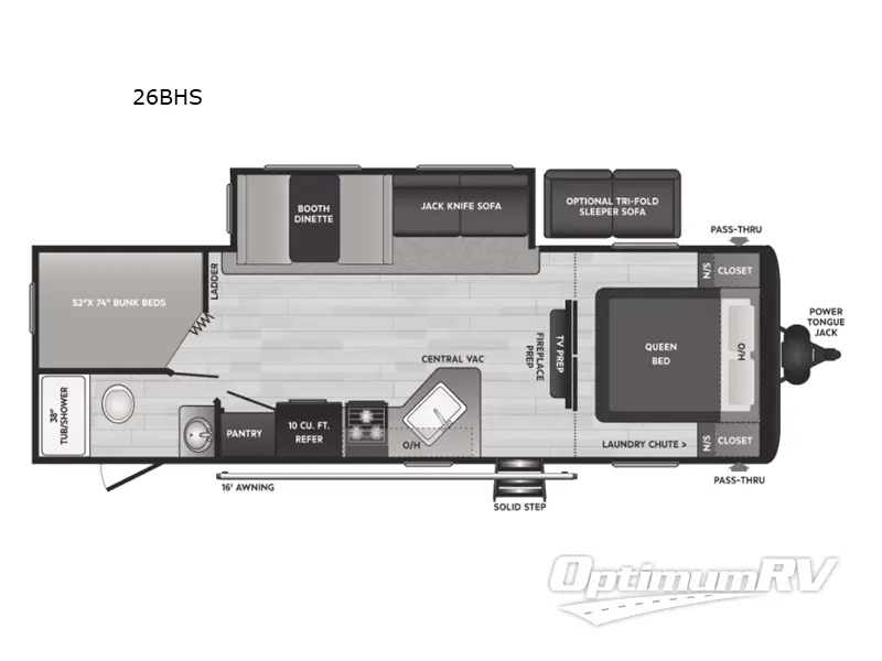 2023 Keystone Hideout 26BHS RV Floorplan Photo