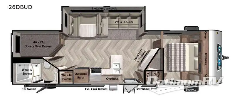 2021 Forest River Salem 26DBUD RV Floorplan Photo