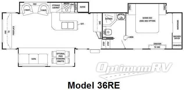 2010 Forest River Cedar Creek 36RE RV Floorplan Photo