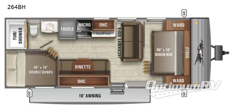 2021 Jayco Jay Flight SLX 8 264BH RV Floorplan Photo