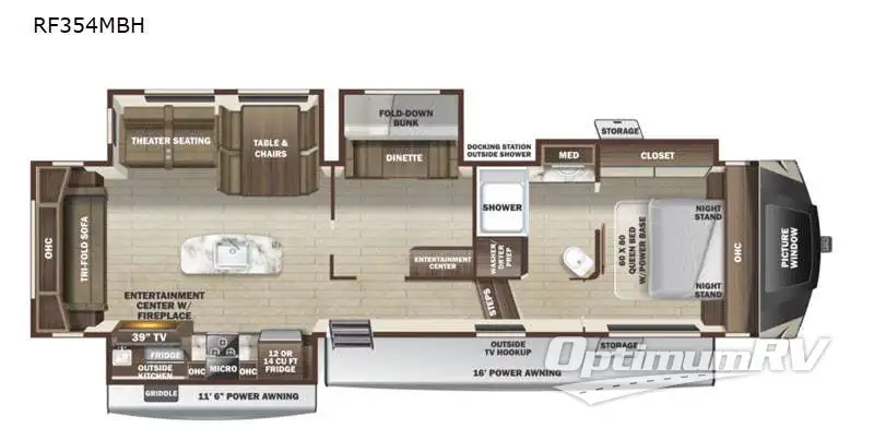 2021 Highland Ridge Roamer RF354MBH RV Floorplan Photo