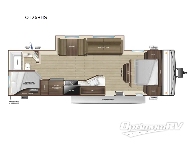 2022 Highland Ridge Open Range Conventional OT26BHS RV Floorplan Photo