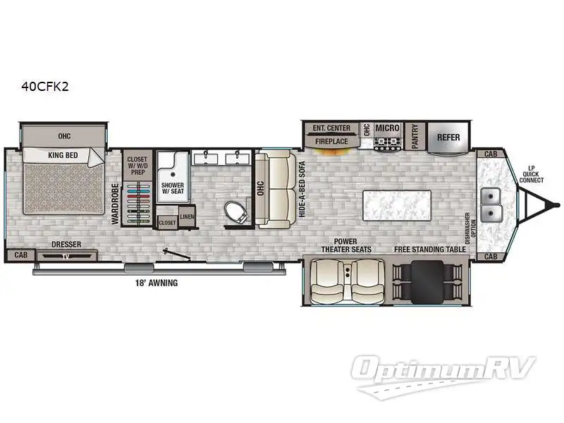 2022 Forest River Cedar Creek Cottage 40CFK2 RV Floorplan Photo