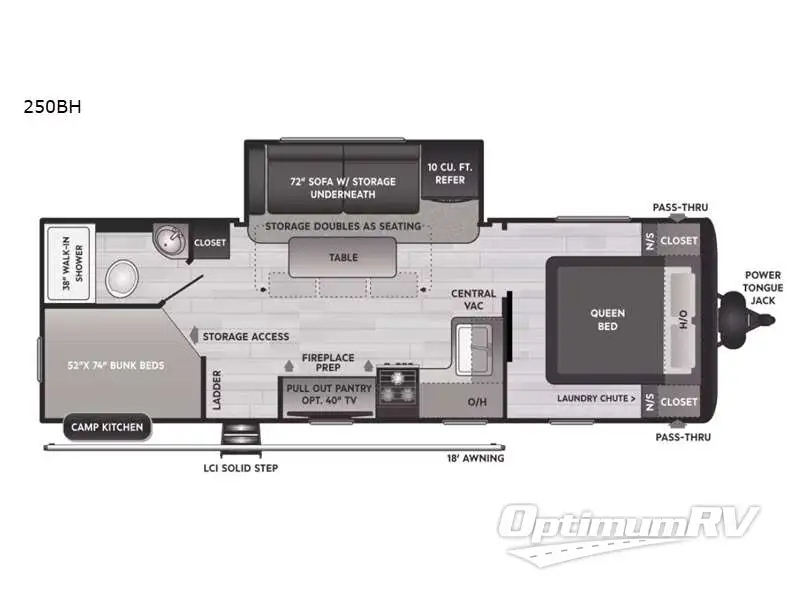 2022 Keystone Hideout 250BH RV Floorplan Photo