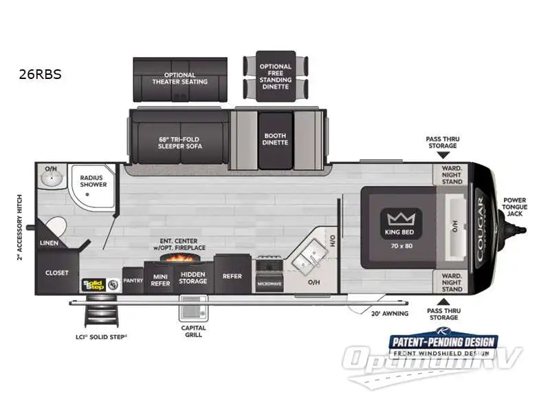 2023 Keystone Cougar Half-Ton 26RBS RV Floorplan Photo