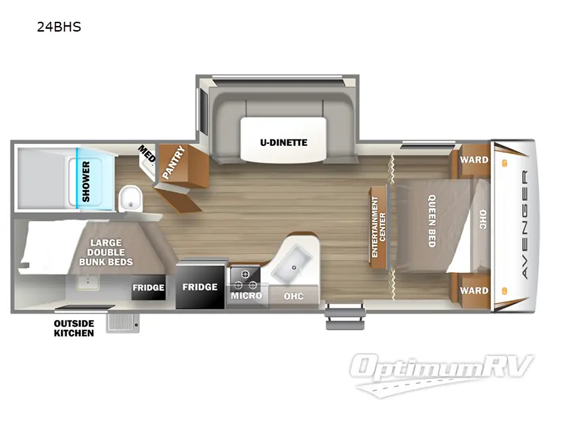 2022 Prime Time Avenger 24BHS RV Floorplan Photo