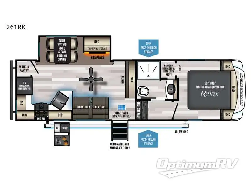 2022 Forest River Cherokee Arctic Wolf 261RK RV Floorplan Photo