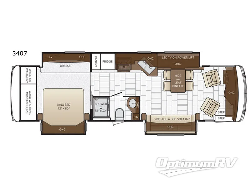 2018 Newmar Ventana 3407 RV Floorplan Photo