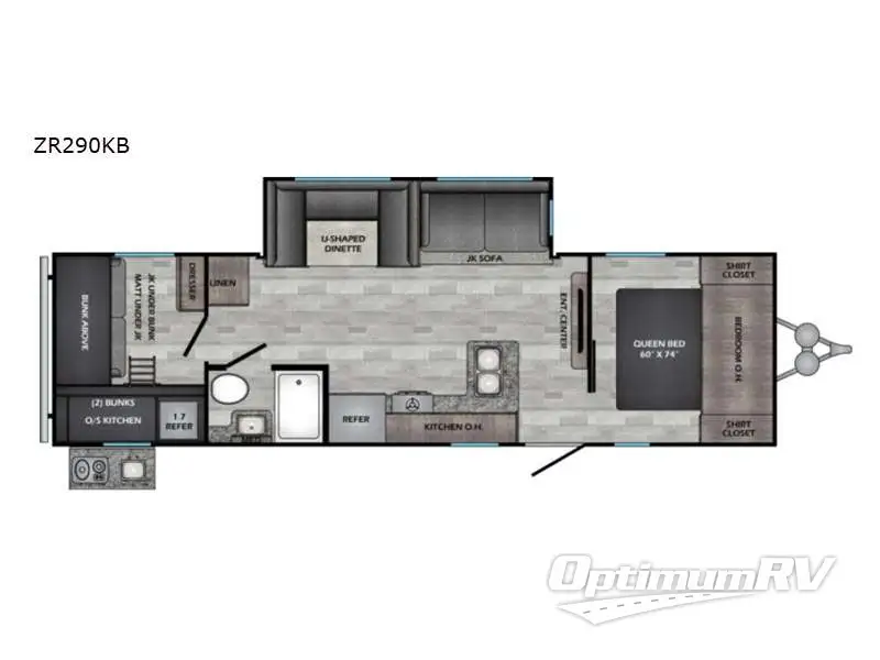 2022 CrossRoads Zinger ZR290KB RV Floorplan Photo