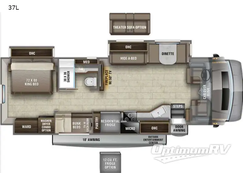 2021 Entegra Accolade 37L RV Floorplan Photo