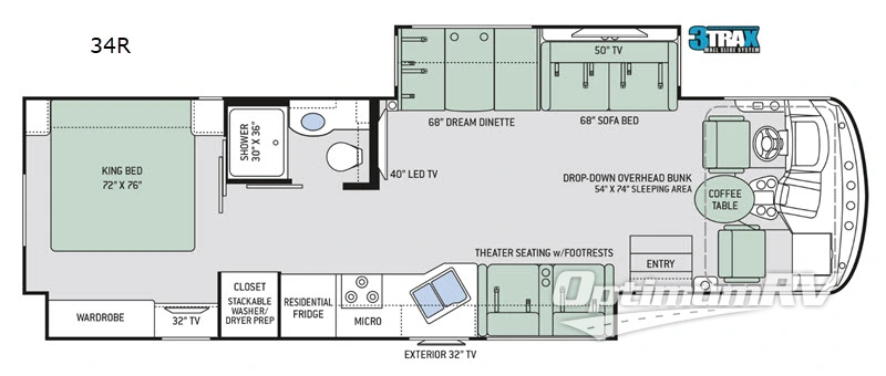 2019 Thor Windsport 34R RV Floorplan Photo