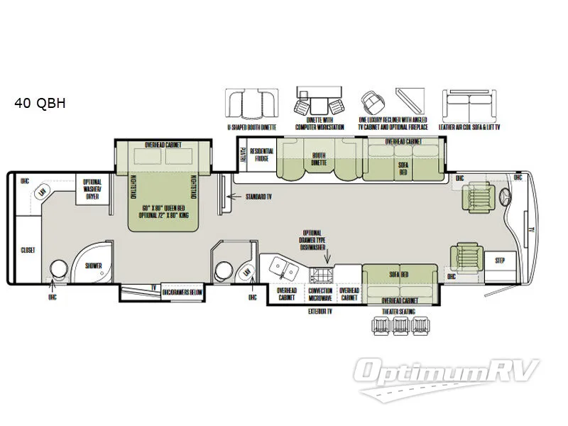 2018 Tiffin Phaeton 40 QBH RV Floorplan Photo