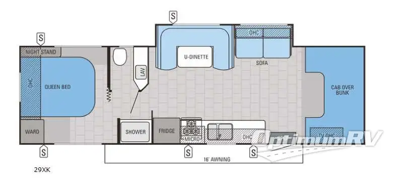 2016 Jayco Redhawk 29XK RV Floorplan Photo