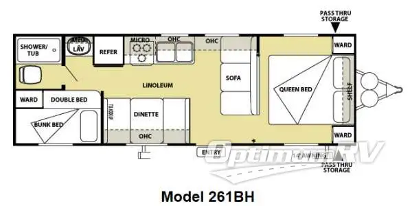 2013 Forest River Salem Cruise Lite 261BHXL RV Floorplan Photo