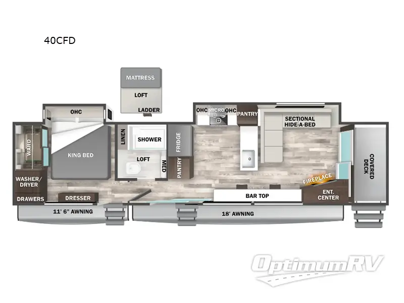 2024 Forest River Cedar Creek Cottage 40CFD RV Floorplan Photo