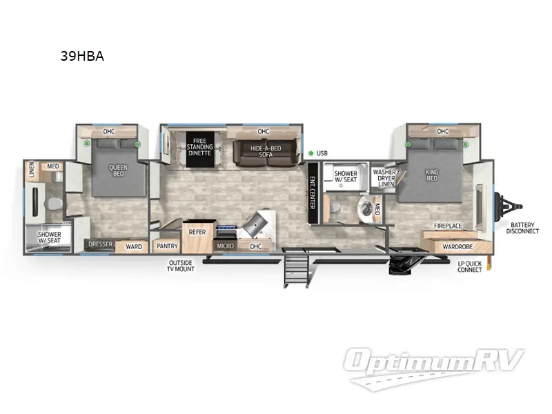 2025 Forest River Cherokee Timberwolf 39HBA RV Floorplan Photo