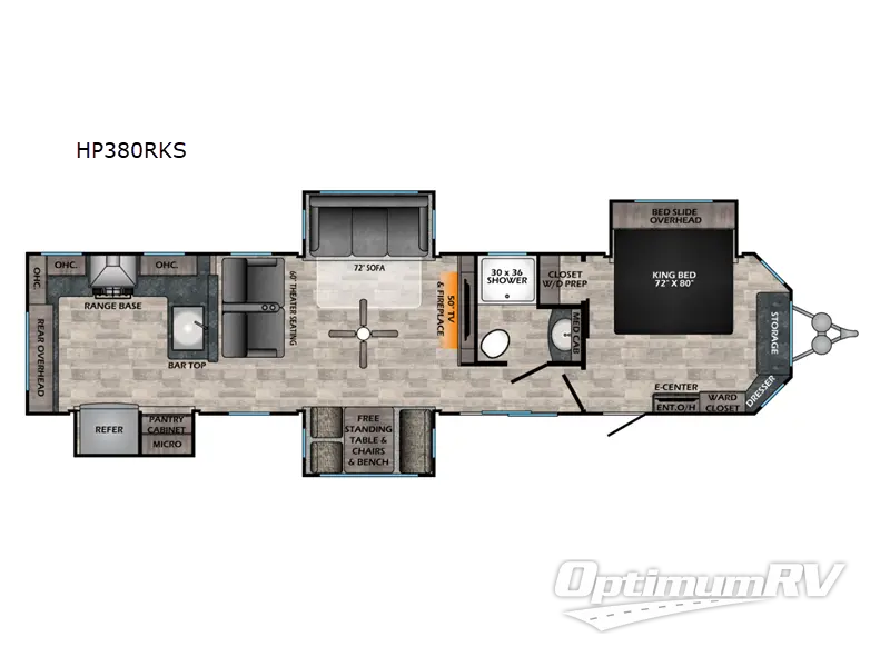 2023 CrossRoads Hampton HP380RKS RV Floorplan Photo