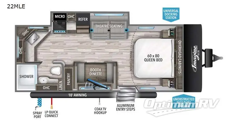 2021 Grand Design Imagine XLS 22MLE RV Floorplan Photo